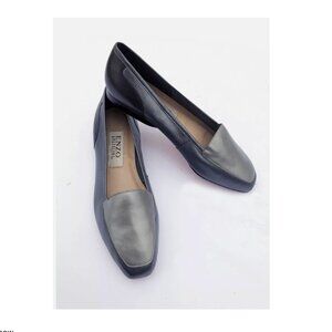 Enzo Angiolini Liberty Pewter + Gray Metallic Leather Slip on Flat size 8.5